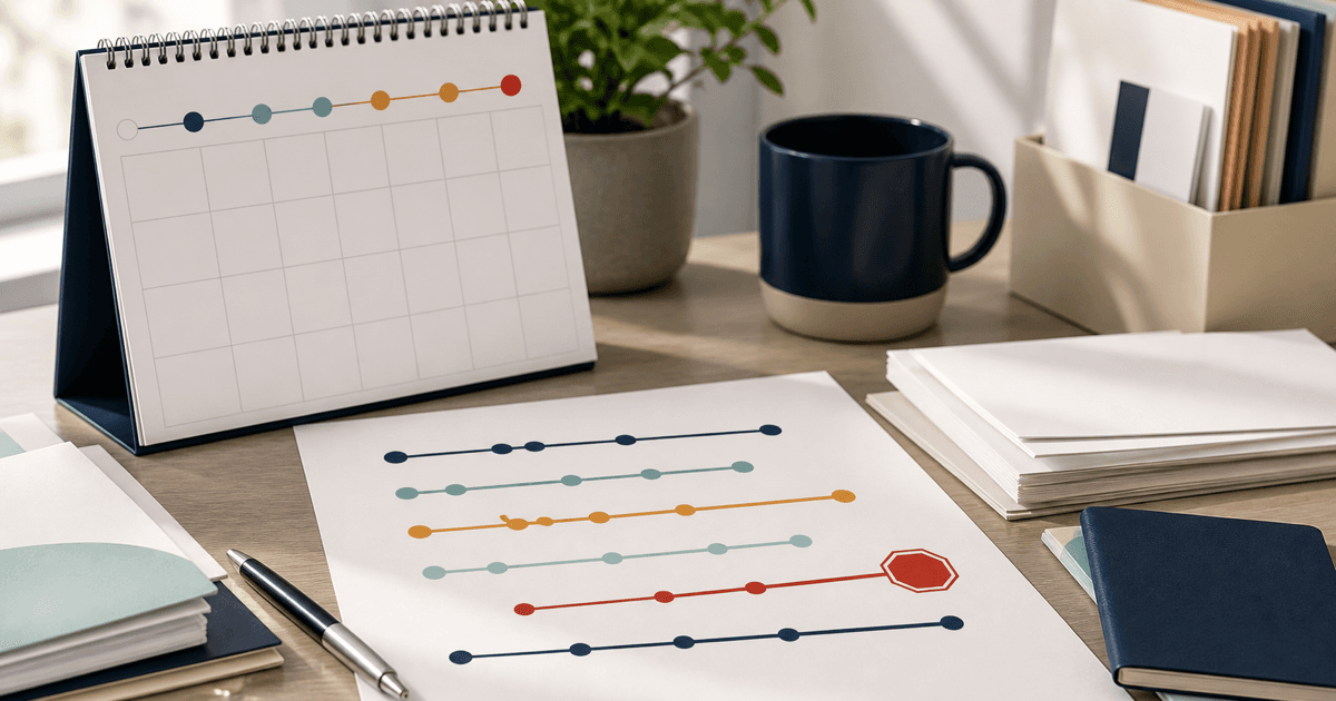 Calendar and abstract employment-based priority-date timelines showing a stopped category