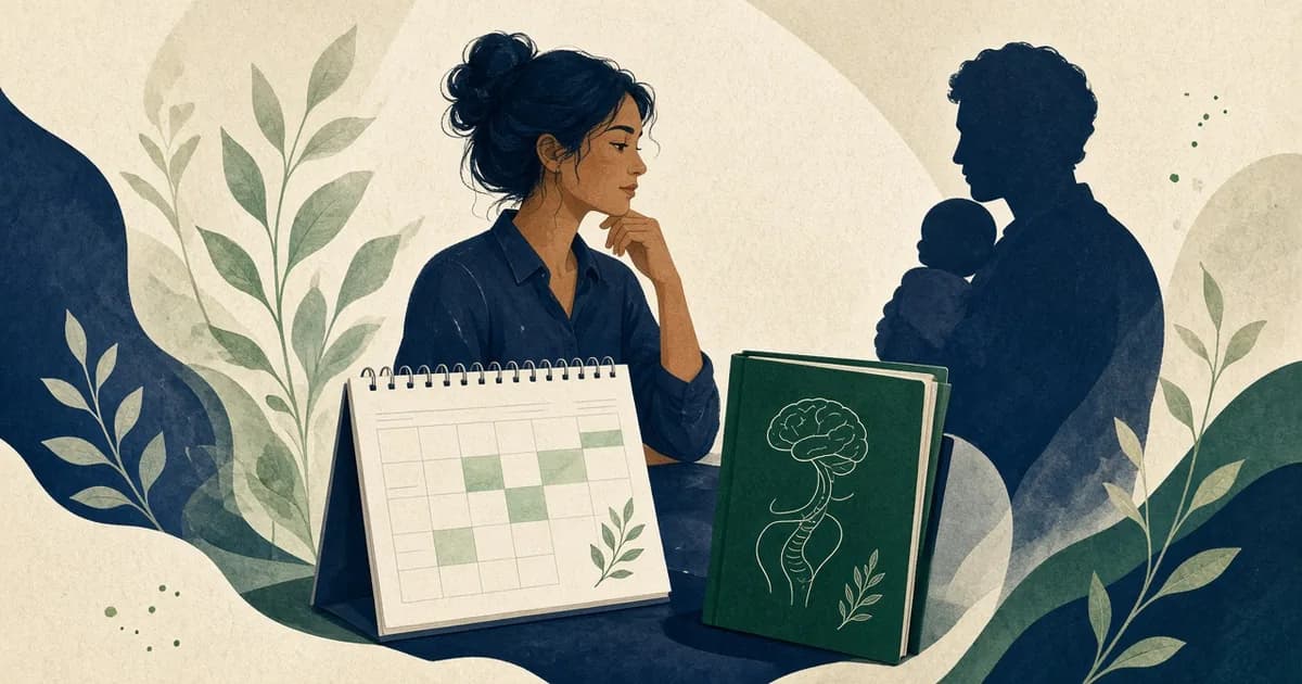 Fictional STEM OPT professional planning medical leave with calendar and training plan folder